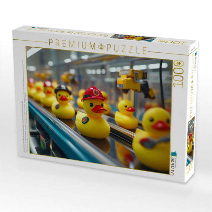 Berufs-Badeenten auf der Produktionslinie – Quietscheenten im Berufs-Outfit - CALVENDO Foto-Puzzle'