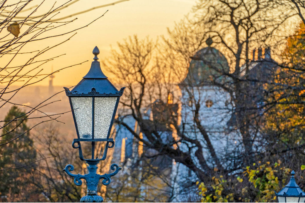 Premium Textil-Leinwand Sonnenuntergang in Bensberg