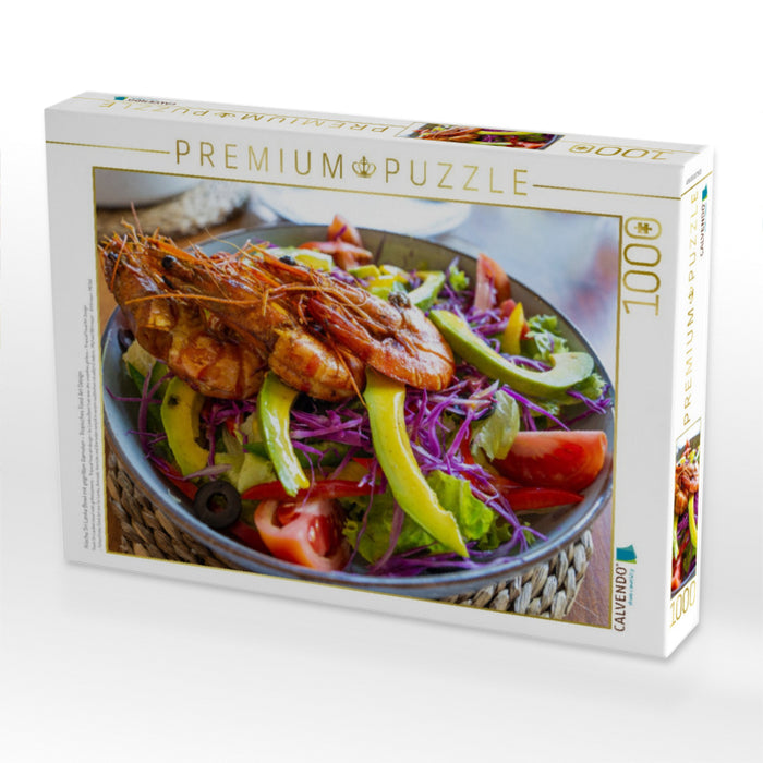Frische Sri Lanka Bowl mit gegrillten Garnelen - Tropisches Food Art Design - CALVENDO Foto-Puzzle'