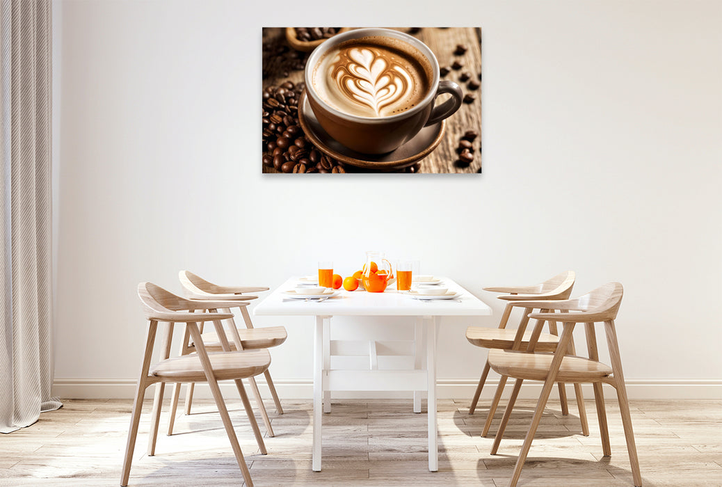 Premium Textil-Leinwand Cappuccino