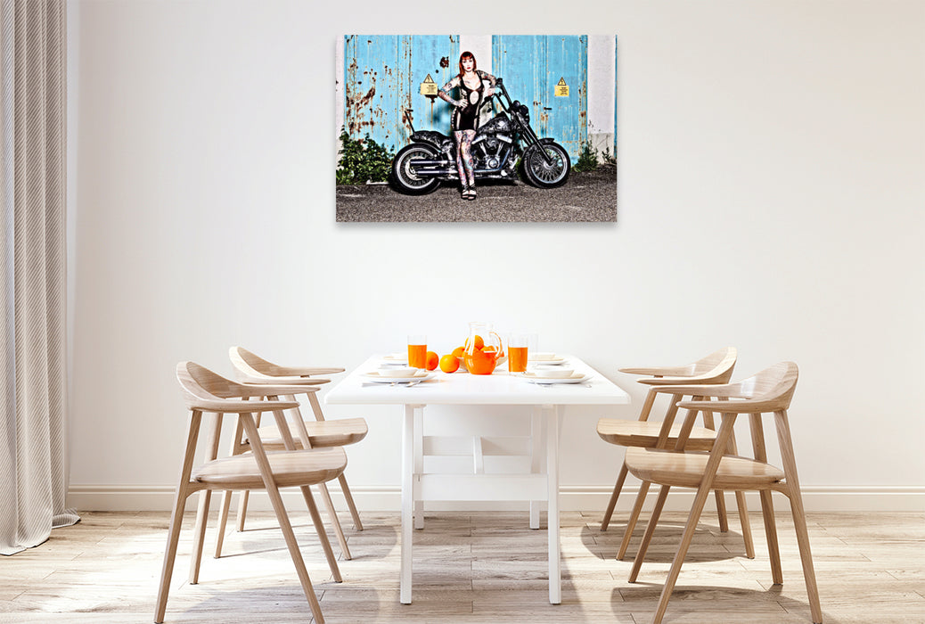 Premium Textil-Leinwand Softail Slim Bj.2015 mit Wildcat_Ink