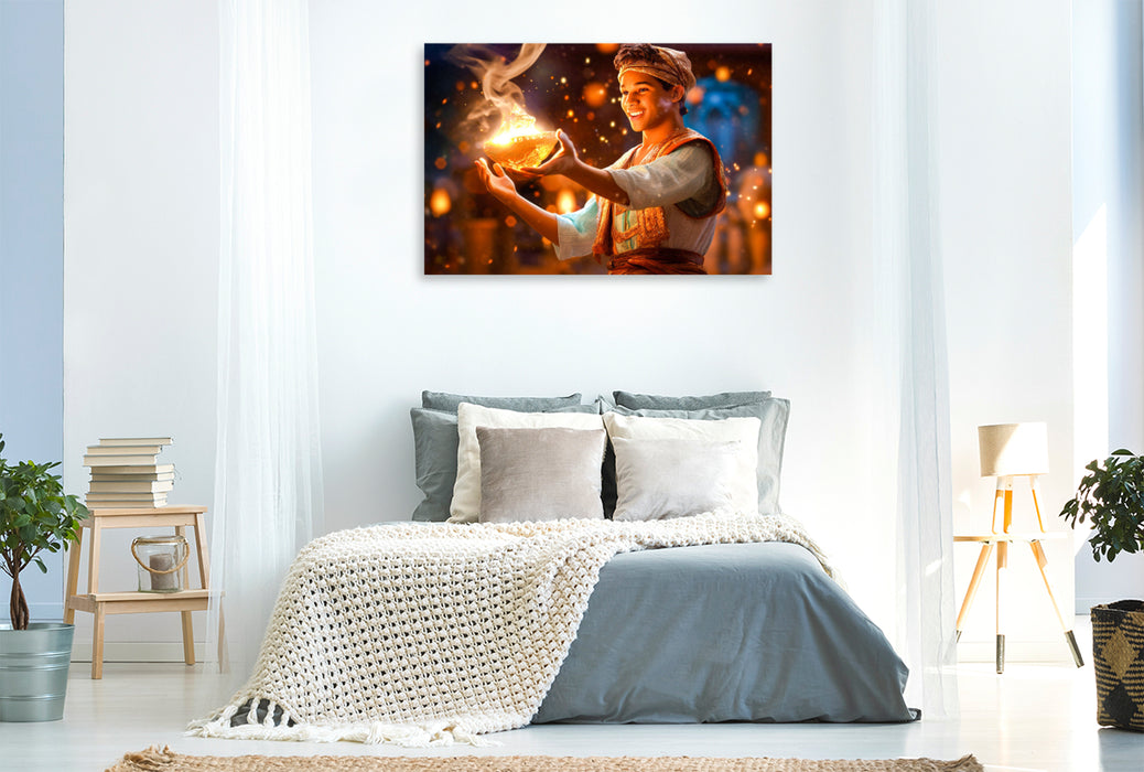 Premium textile canvas Aladin and the magic lamp 