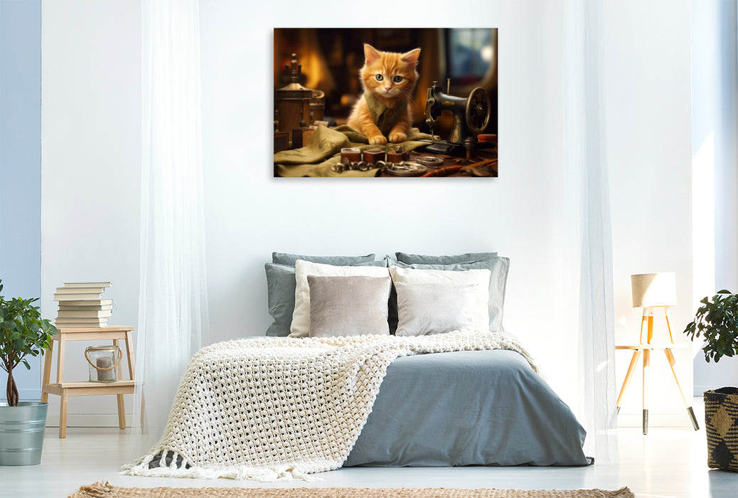 Premium textile canvas A motif from the calendar Fairytale Heroes - A journey into the magical world of our velvet paws 