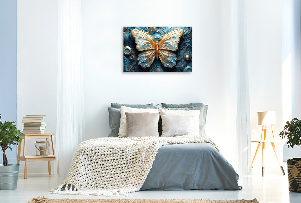 Premium Textile Canvas Mechanical Design of a Butterfly - Steampunk 