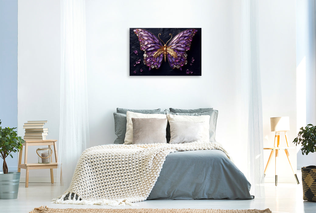 Premium textile canvas amethyst jewel of a butterfly 