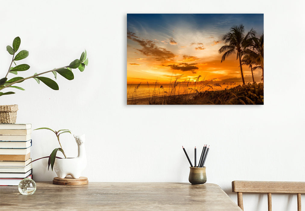 Premium textile canvas BONITA BEACH Fantastic sunset 