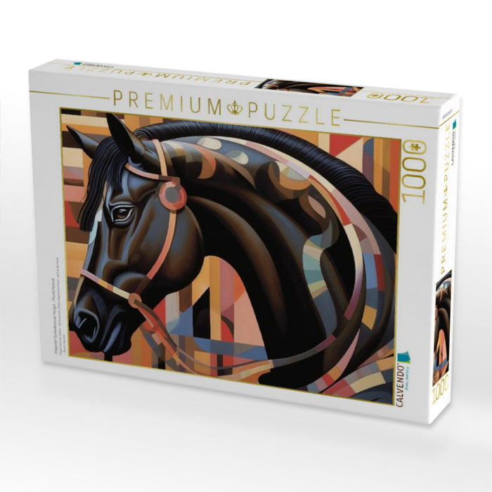 Eleganter Dunkelbrauner Hengst - Pferde Portrait - CALVENDO Foto-Puzzle'