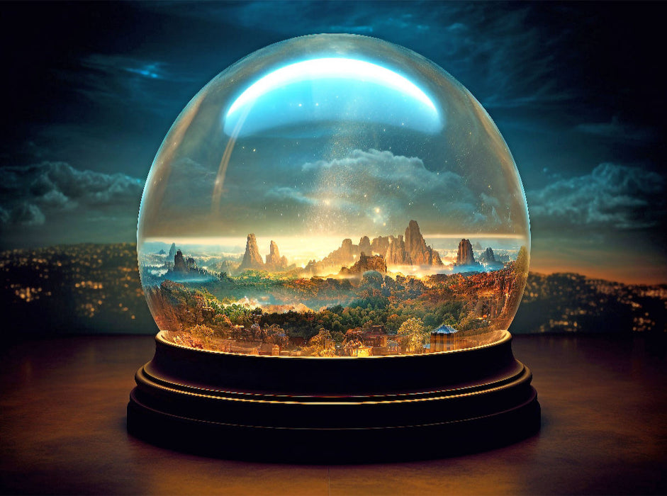 Berglandschaft in einer Glaskugel - CALVENDO Foto-Puzzle'