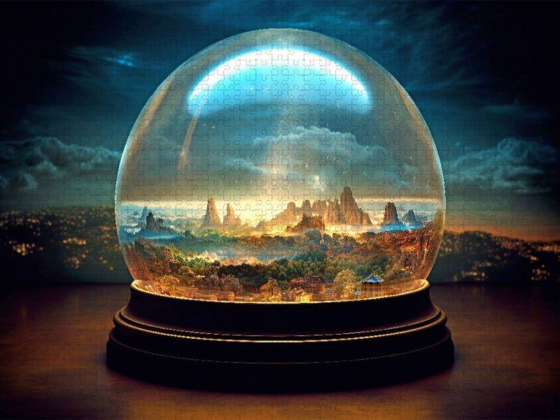 Berglandschaft in einer Glaskugel - CALVENDO Foto-Puzzle'
