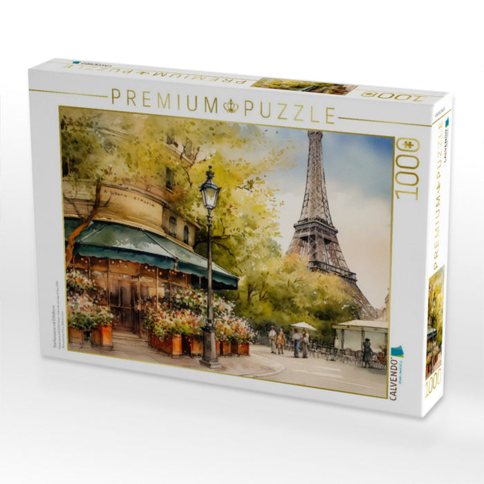 Starßenszene mit Eiffelturm - CALVENDO Foto-Puzzle'
