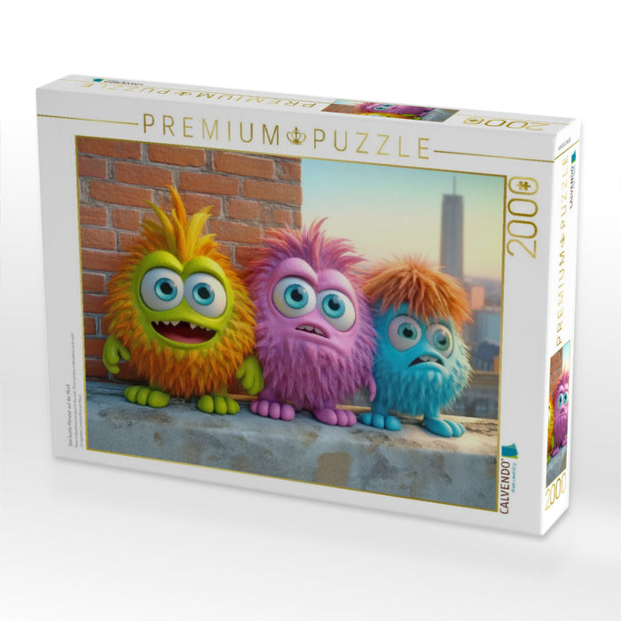 Drei bunte Monster auf der Murll - CALVENDO Foto-Puzzle'