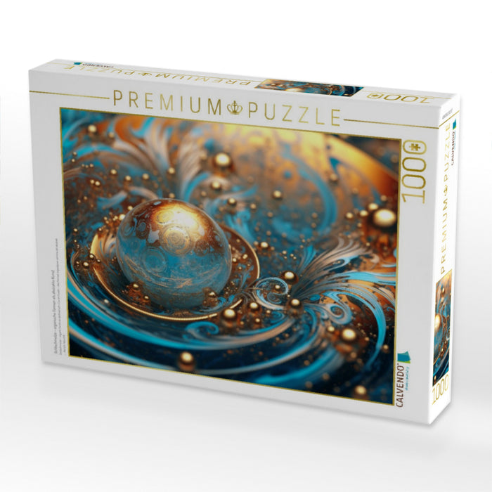 Goldschmelze - organische Formen als abstrakte Kunst - CALVENDO Foto-Puzzle'