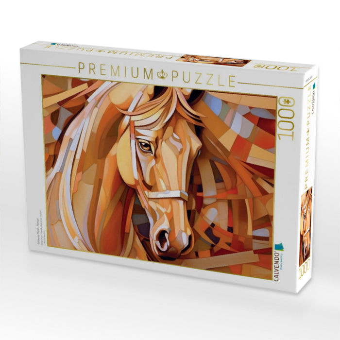 Goldenes Pferd - Portrait - CALVENDO Foto-Puzzle'