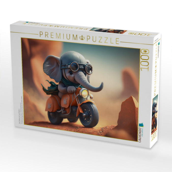 Der Elefant auf zwei Rädern - CALVENDO Foto-Puzzle'
