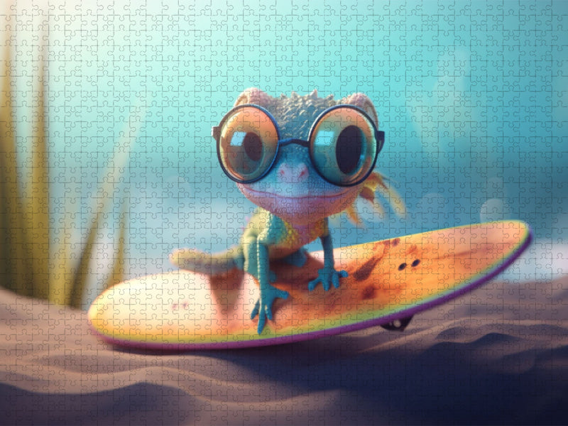 Surfer-Chamäleon - CALVENDO Foto-Puzzle'