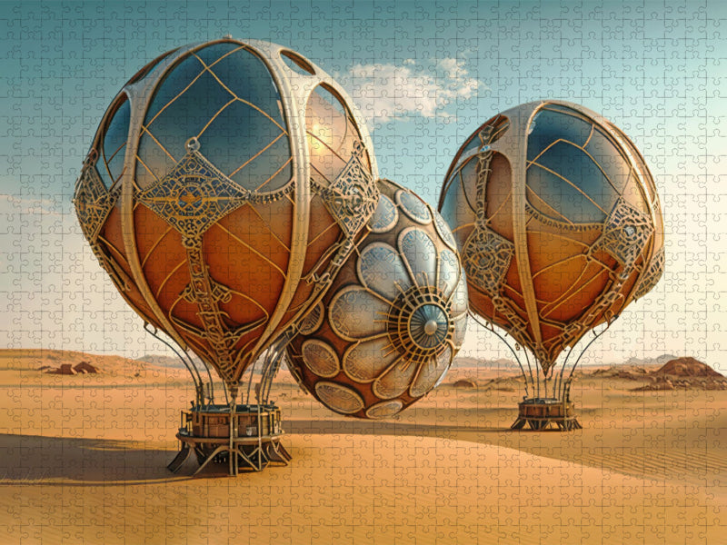 Heißluftballons in der Wüste - CALVENDO Foto-Puzzle'