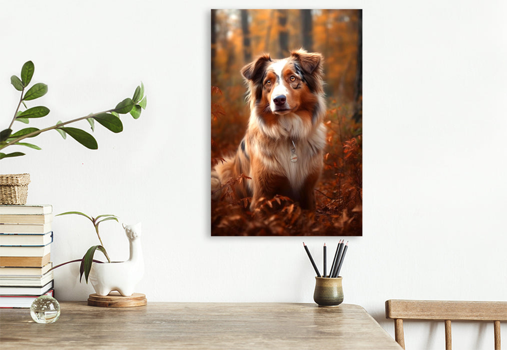 Premium Textil-Leinwand Ein Motiv aus dem Kalender Australian Shepherd