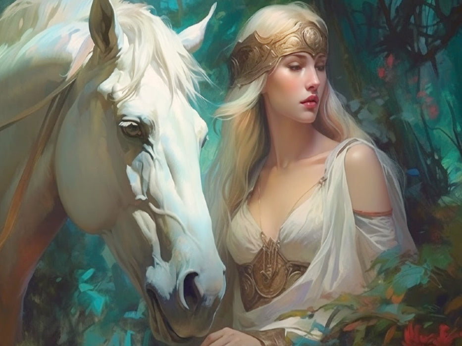 Eine Elfenprinzessin mit ihrem Pferd - CALVENDO Foto-Puzzle'