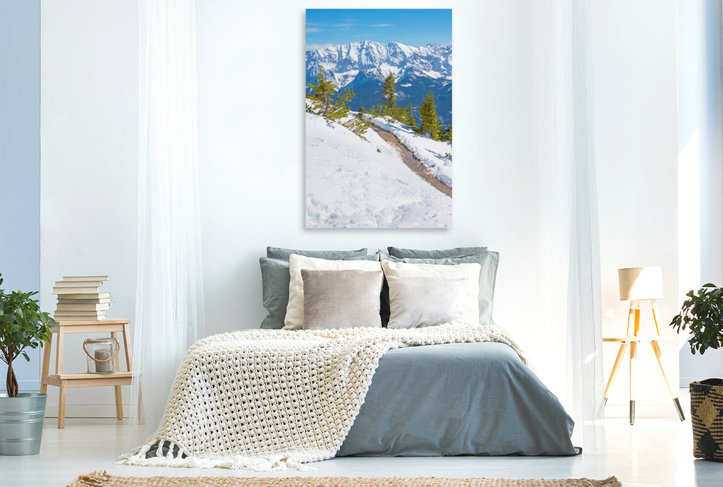 Paysage hivernal en toile textile premium sur Wank 