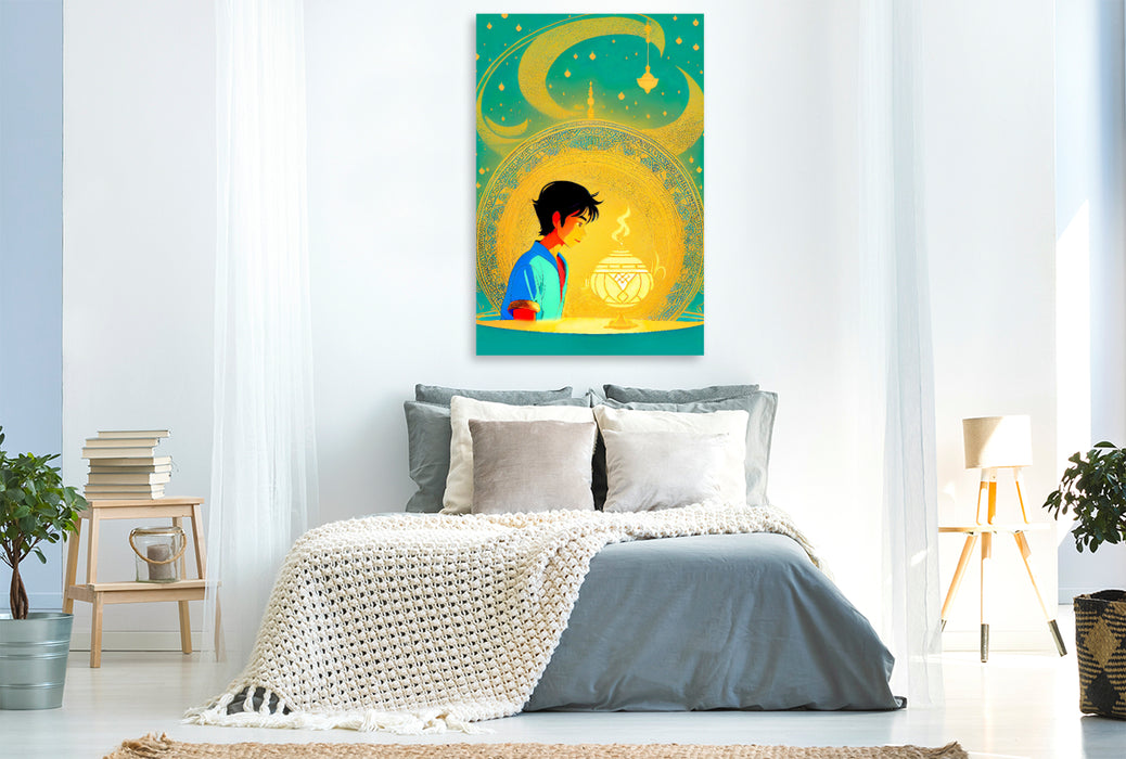 Premium textile canvas Aladin and the magic lamp 