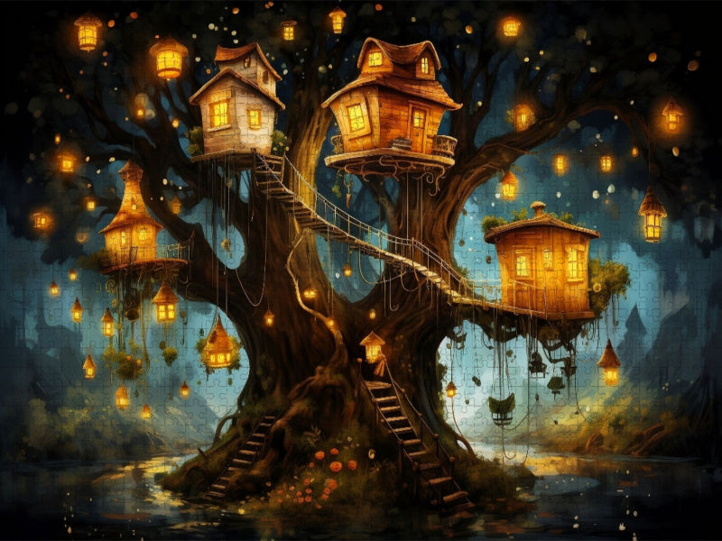 Die wilden Nachbarn - Sie leben in dem hohlen Baum. Ganz ohne Korb, doch mit viel Raum! - CALVENDO Foto-Puzzle'