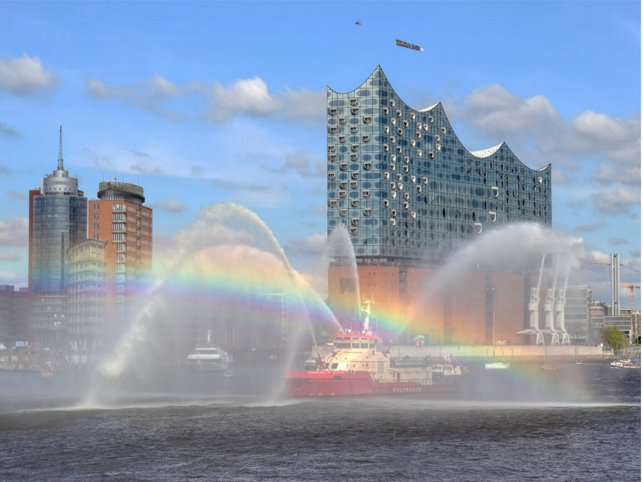 Elbphilharmonie Regenbogen - CALVENDO Foto-Puzzle'
