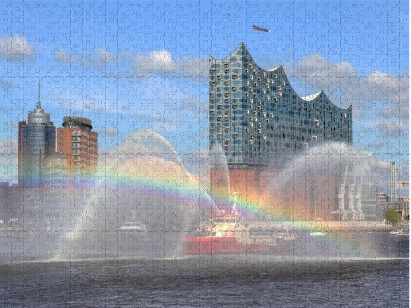 Elbphilharmonie Regenbogen - CALVENDO Foto-Puzzle'