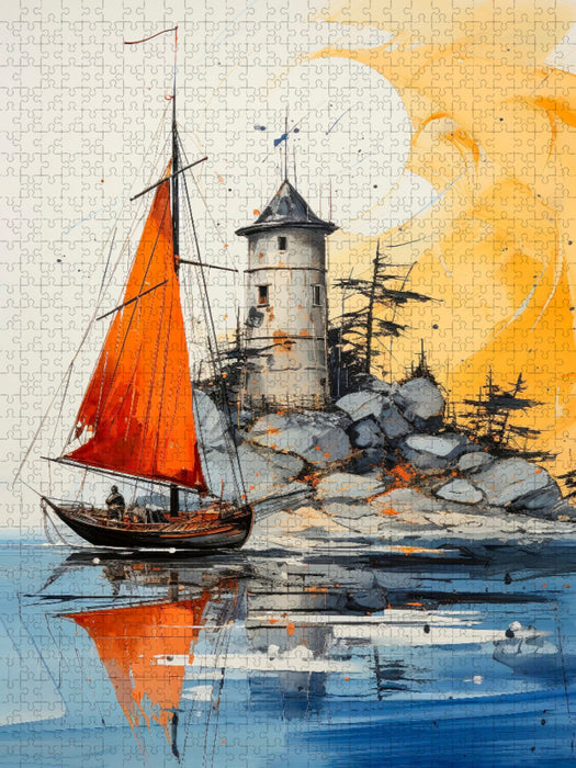 Segeln - Sonnenuntergang - CALVENDO Foto-Puzzle'