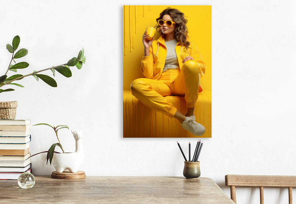 Premium Textil-Leinwand Gelb - die Farbe der Freude