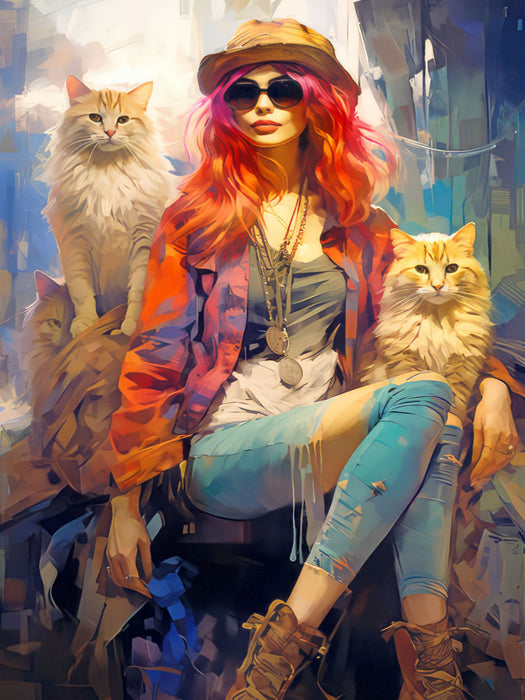 Hippie-Frau - CALVENDO Foto-Puzzle'