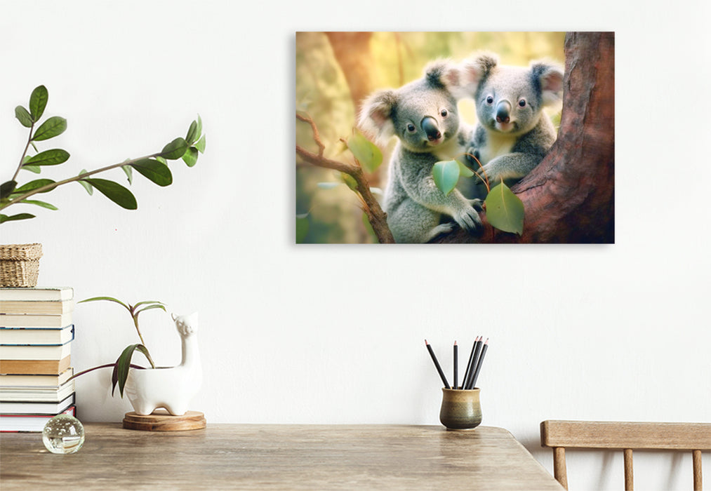 Premium Textil-Leinwand Koalas