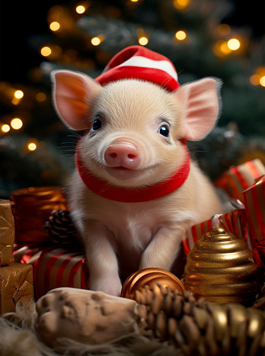 Weihnachtsschweinchen - CALVENDO Foto-Puzzle'