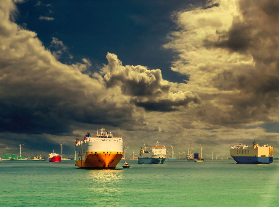 Containerschiffe in der Schelde - CALVENDO Foto-Puzzle'