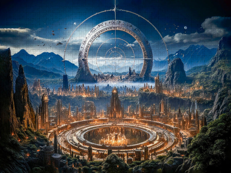 Städte, die auf fernen Planeten gedeihen - CALVENDO Foto-Puzzle'