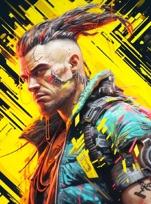Cyberpunk Heroe Futuristische Fusion von Technik und Kunst - CALVENDO Foto-Puzzle'
