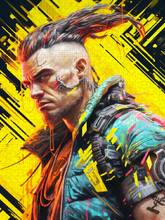 Cyberpunk Heroe Futuristische Fusion von Technik und Kunst - CALVENDO Foto-Puzzle'