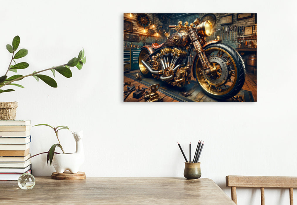 Premium Textil-Leinwand Steampunk Voyager: Ein Custom-Bike im Steampunk-Design - Ein Motiv aus dem Kalender Custom Dreams - Showbike Wonders