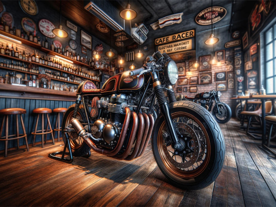 Vintage Cafe Racer - Der Klassiker neu durch KI interpretiert - CALVENDO Foto-Puzzle'