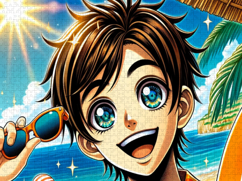 Manga Charakter - Sonnengruß - CALVENDO Foto-Puzzle'
