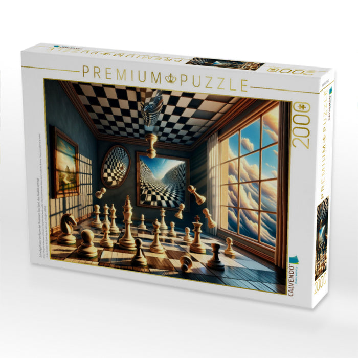 Schachgeflüster im Raum der Illusionen: Das Spiel, das Realität verbiegt - CALVENDO Foto-Puzzle'