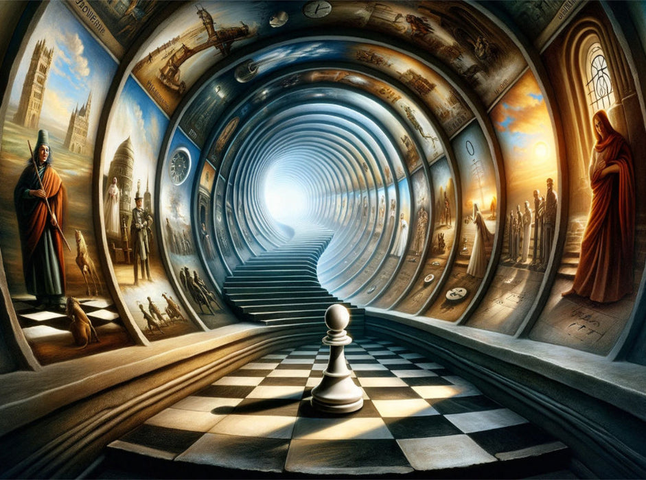 Schachmatt der Zeitalter: Ein Pfad durch die Galerie der Geschichte - CALVENDO Foto-Puzzle'