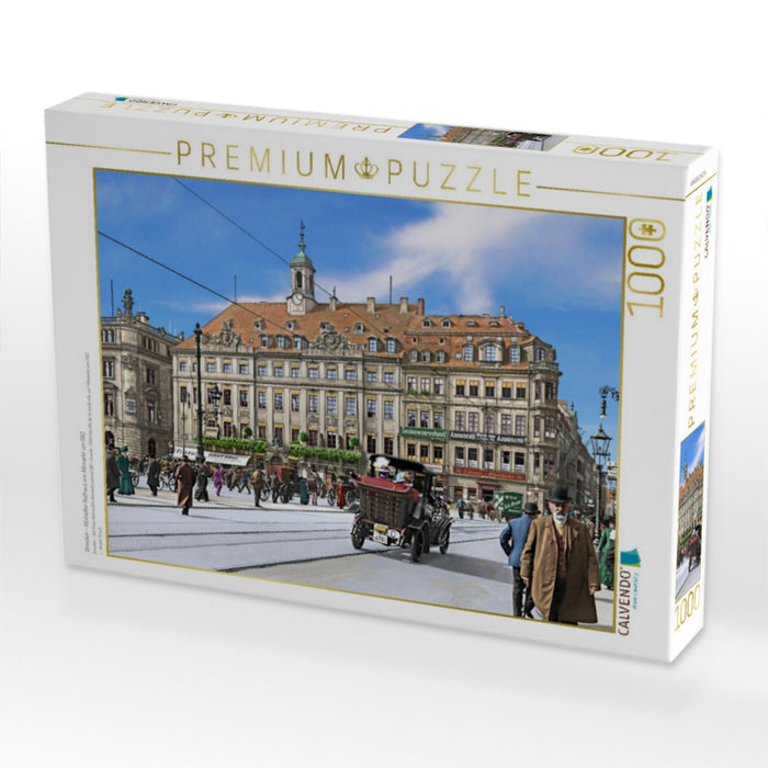 Dresden – Altstädter Rathaus am Altmarkt um 1912 - CALVENDO Foto-Puzzle'