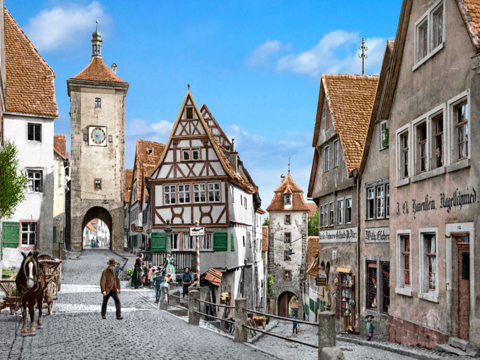 Rothenburg - Ploenlein um 1900 - CALVENDO Foto-Puzzle'