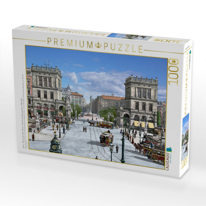 Berlin - Blick auf den Belle-Alliance-Platz (heute Mehringplatz) um 1899-1905 - CALVENDO Foto-Puzzle'