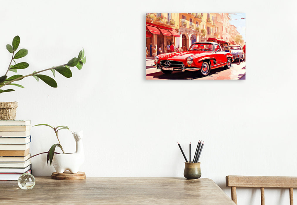 Premium Textil-Leinwand Der klassische Mercedes-Benz 190SL gilt heutzutage als Wertanlage.