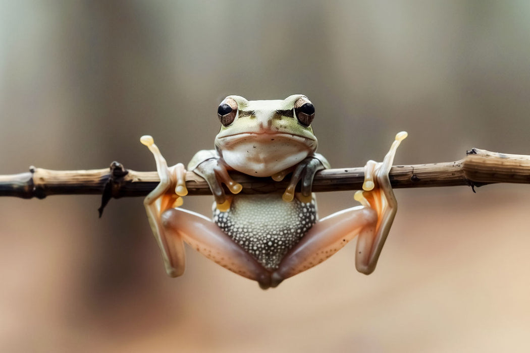 Premium Textil-Leinwand Frosch denkt groß, auch wenn er klein ist