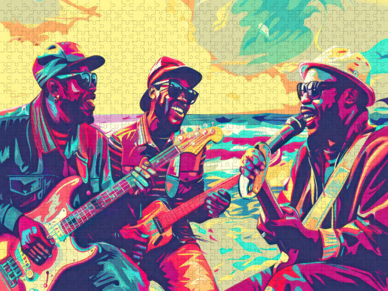 Musiker im Pop-Art-Stil - CALVENDO Foto-Puzzle'