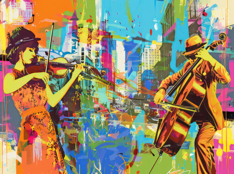 Musiker im Pop-Art-Stil - CALVENDO Foto-Puzzle'
