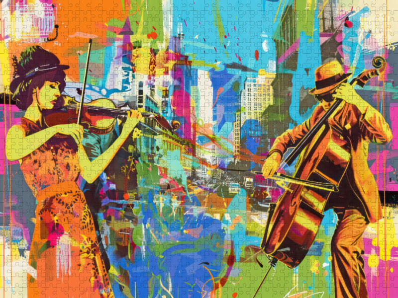 Musiker im Pop-Art-Stil - CALVENDO Foto-Puzzle'