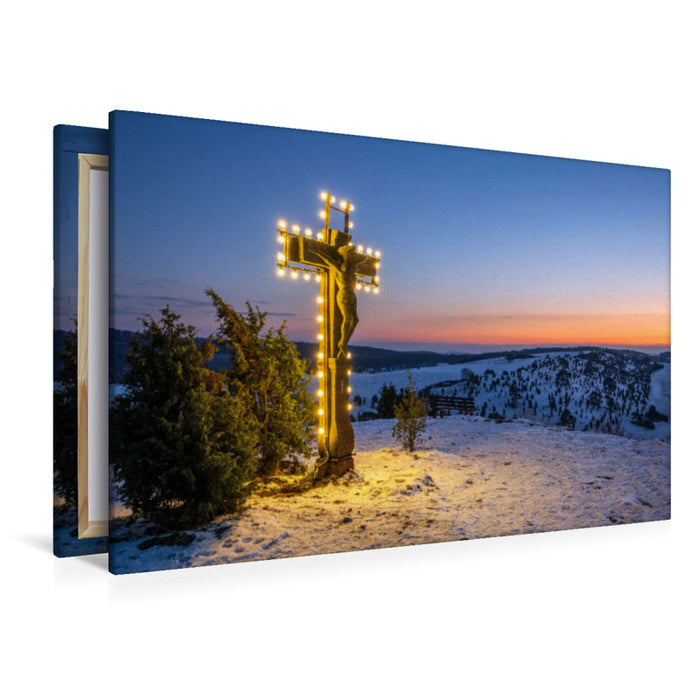 Premium Textil-Leinwand Adventszeit am Kalvarienberg